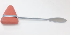 Taylor reflex hammer is used to test deep tendon reflexes to detect abnormalities in the central or peripheral nervous system.  The handle is stainless steel and the triangle head is made of rubber.