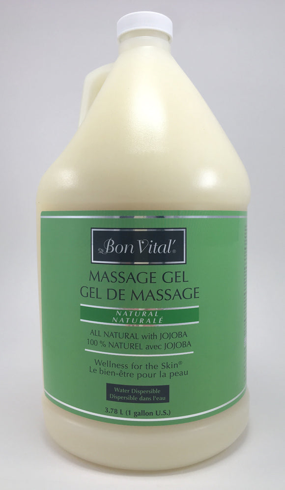 Bon Vital Naturale Gel An all natural line enriched with Botanical Extracts of Sea Algae and Green Tea with a jojoba base.  It is light and has a lasting glide and it will leave the skin feeling silky smooth.  It is water dispersible and easy to clean up.  Unscented Nut Free Paraben free