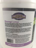Gecko Green Supreme Massage Lotion This Plant Lotion is unlike anything available today, it’s simply amazing. Clean, and light. It contains over 99% plant derived ingredients. This product is made for the body worker who is concerned with using non plant ingredients (eg. mineral oil).  It is non staining and hypo-allergenic and a great medium for essential oils.  Our new Gecko Green Supreme Lotion will out perform many of lotions that are double the price.