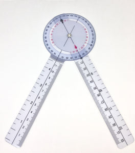 Goniometer Plastic 8inch Our 8 Inch Plastic, transparent goniometer is used in all sorts of clinical settings to measure range of motion at a specific joint.  It can be used to measure active and passive range of motion to actively tract progression in rehabilitation.   