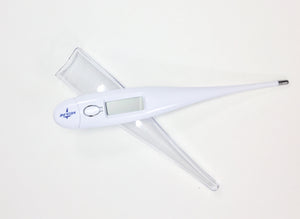 Digital Thermometer Latex Free The Digital thermometer is used to take body temperature.  In Fahrenheit and Celsius.  it is easy to read and also they can help determine the temperature of the water during hydrotherapy treatments to ensure the clients safety.  Latex Free