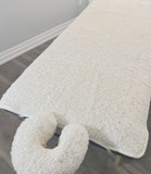 Fleece Table Pad Set Add extra softness to your table.  Helps keep clients warm.  Will fit standard massage tables up to 32"