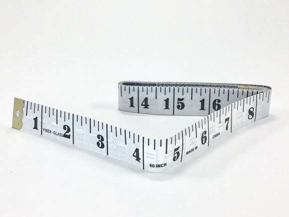 Our double sided white vinyl measuring tape is easy to read.  Inches on one side centimeters on the other.  It is very helpful during your clinical assessment.