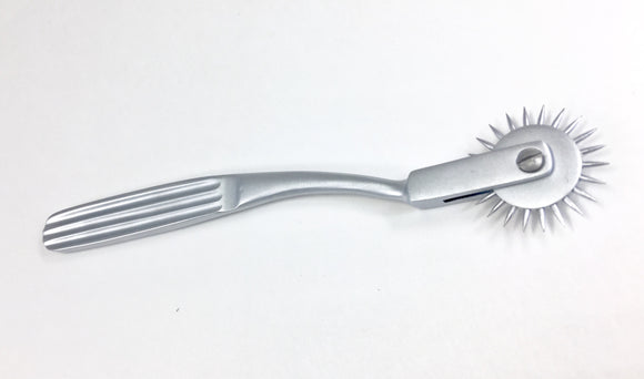 stainless steel Wartenberg pinwheel is used for neurological assessment and is designed to test nerve reactions as the spikes roll across the skin. 